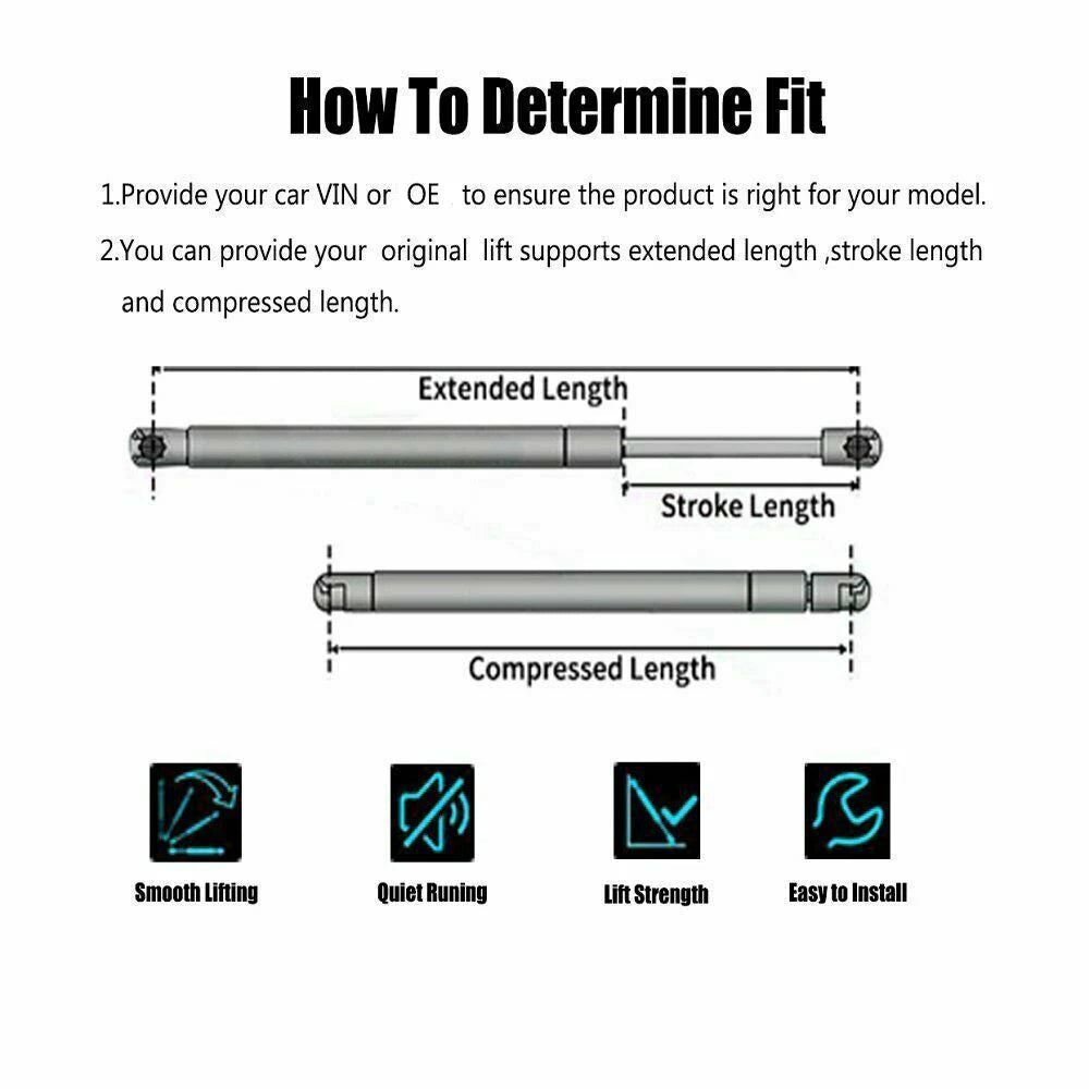 2 Front Hood Lift Supports Struts Shocks Gas Props