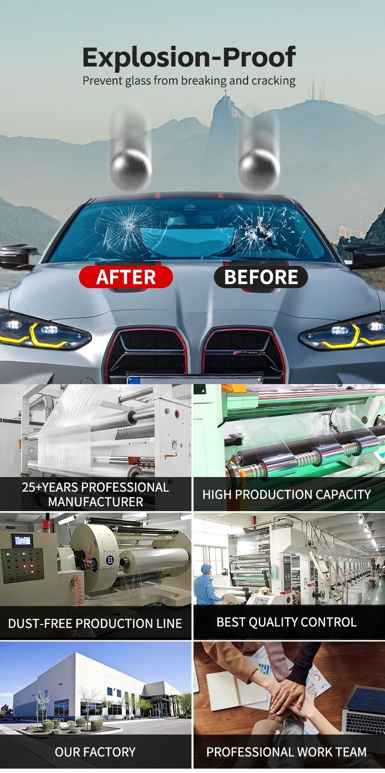 Car Window Tint Film PET 42% IR Block 60% VLT 99% UV Protection Glare Reduction