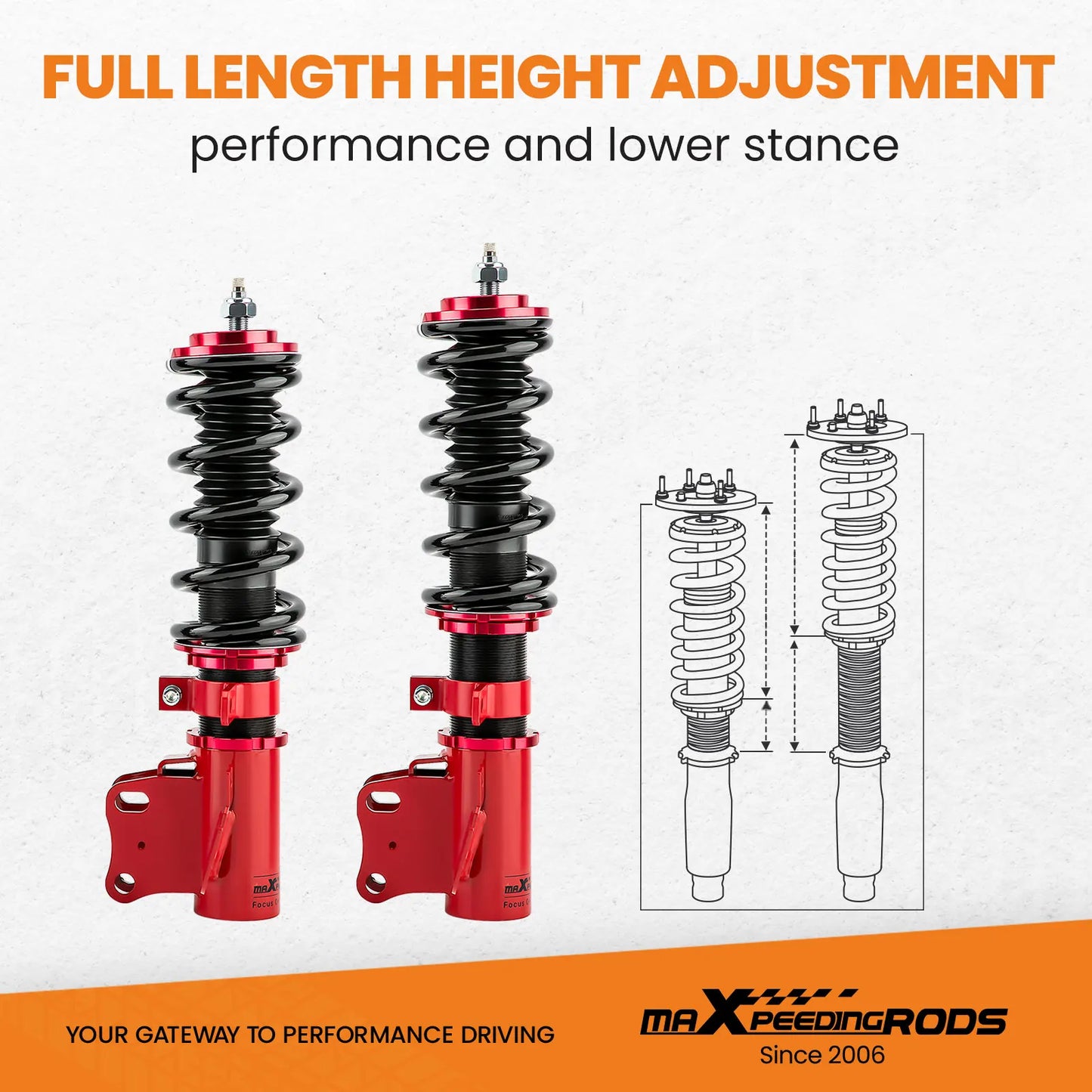 Fully Adjustable Coilovers For Holden Commodore VE Wagon 2008-2013 Ute 2007-2013