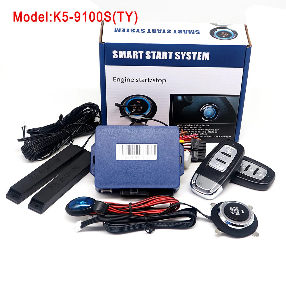 Car Alarm With Autostart Push One Button Auto Start Stop Keyless Entry System