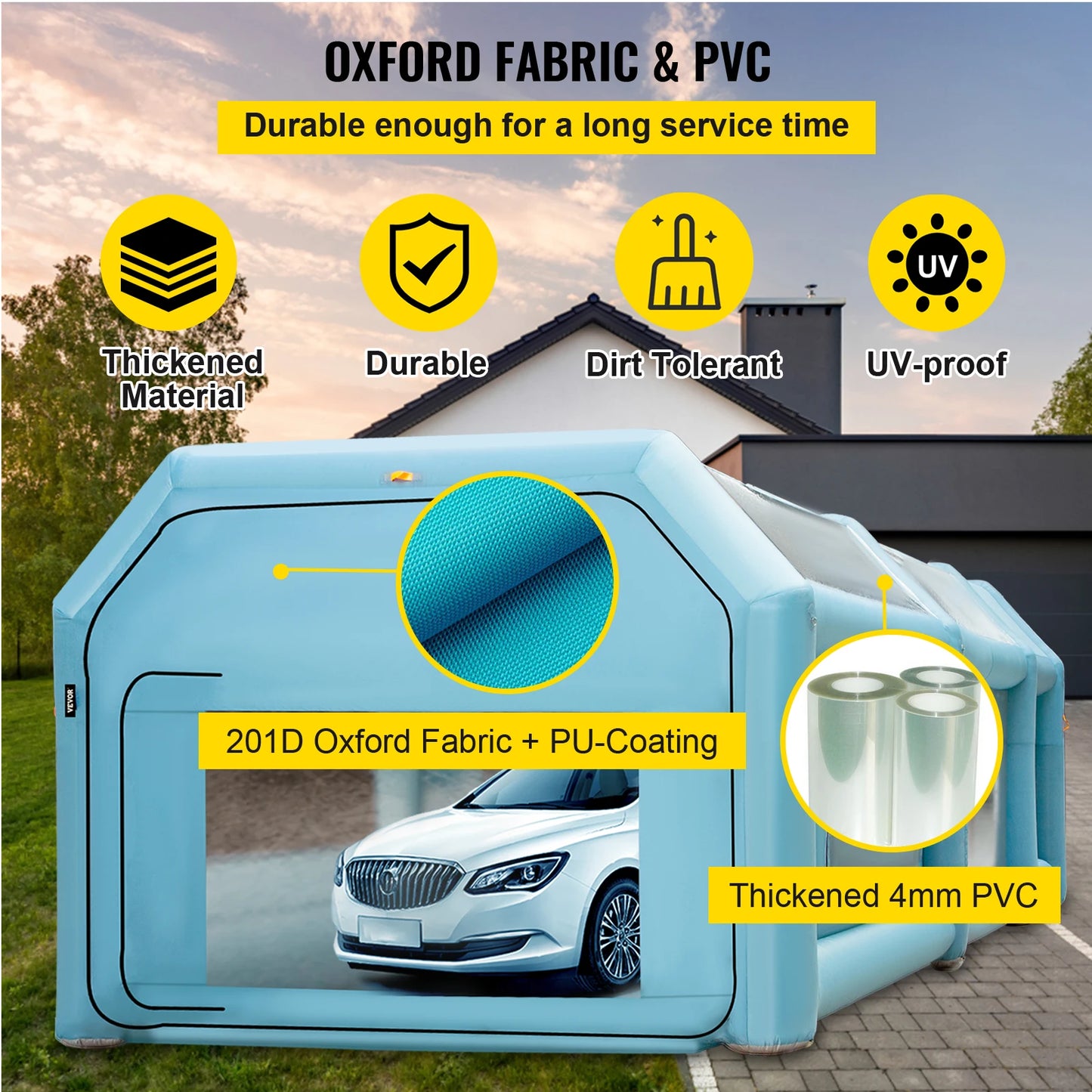 Inflatable Paint Booth 8.5x4.6x3 m Carport Car Spray Tent W/ 2 Blowers