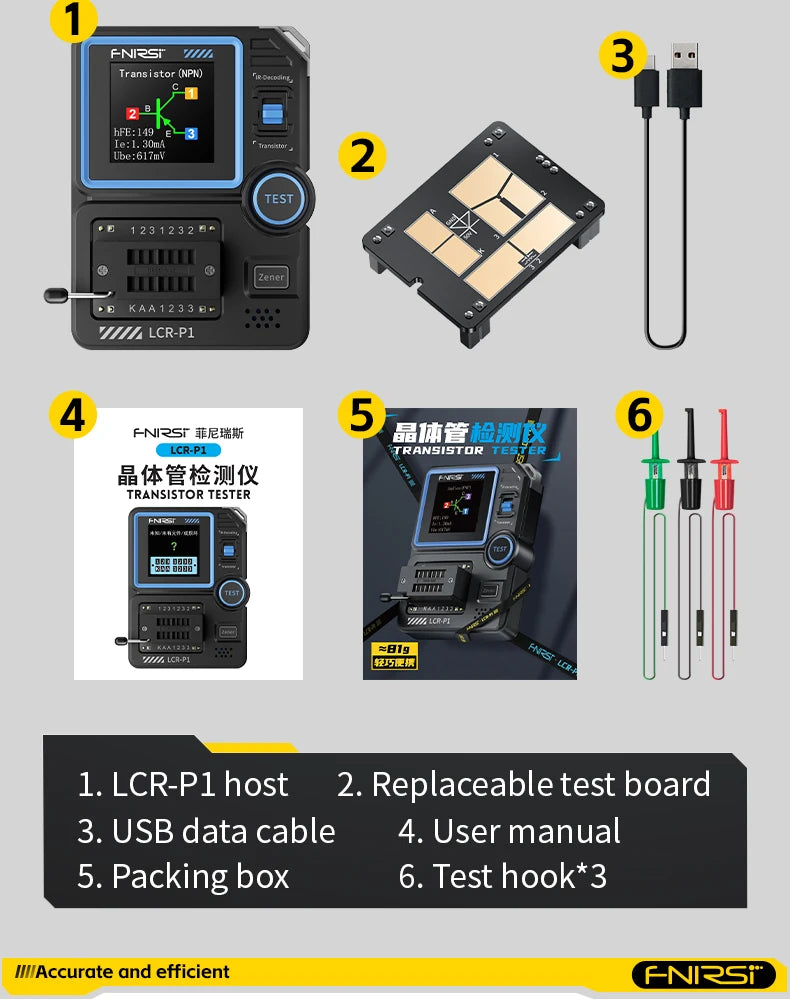 Multimeter Diode Transistor Capacitance Meter Resistance Multifunctional Tester