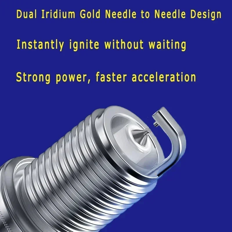 4/6pcs High Performance Automotive Double Iridium Spark Plug