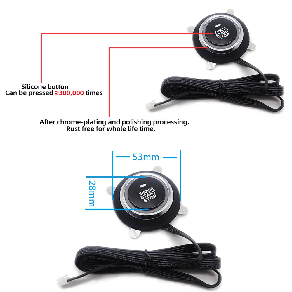 Car Alarm With Autostart Push One Button Auto Start Stop Keyless Entry System