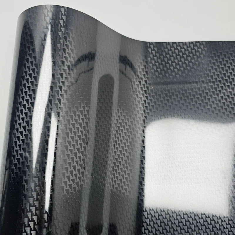 High Gloss Black Aircraft Pattern Plated Carbon Fiber Automotive wrap