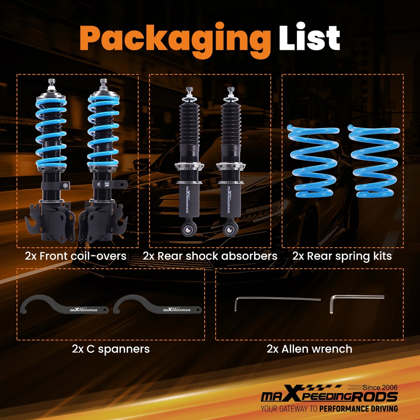24-Level Adjustable Coil overs for Holden VE Commodore 2007-2013