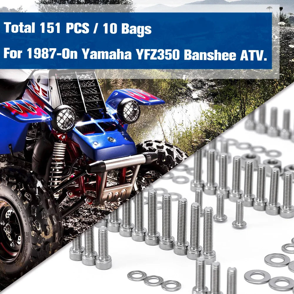 151Pcs Polished Engine Bolt Screw Set