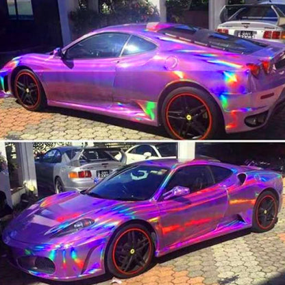 Plating Laser Holographic Pink Chrome Vinyl Car Wrap