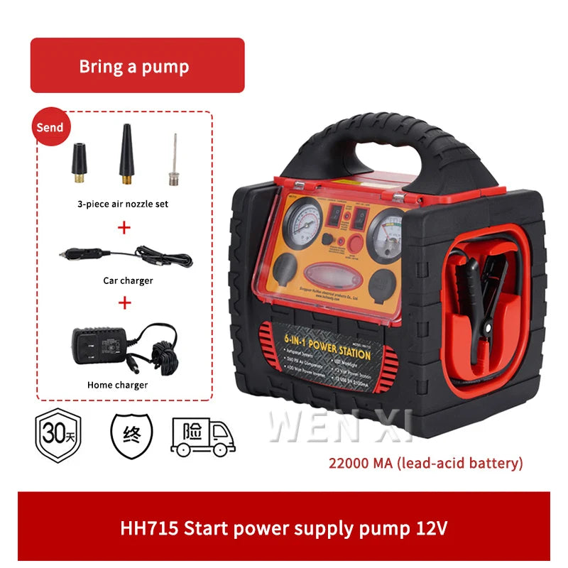 12/24V 22KMAH Portable Jump Starter With 260 PSI Tire Inflator/Air Compressor 400W