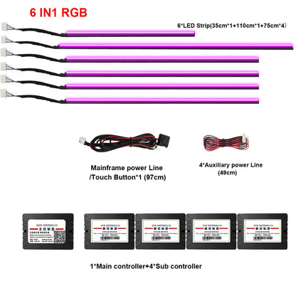 22in1 Symphony Car Ambient Light RGB 213 Color Universal Car Interior led strip