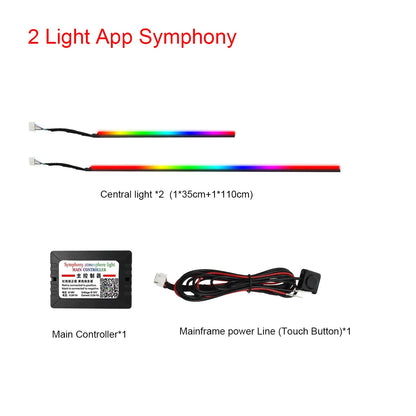22in1 Symphony Car Ambient Light RGB 213 Color Universal Car Interior led strip