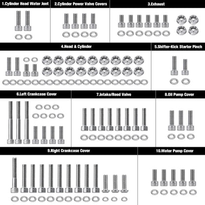 151Pcs Polished Engine Bolt Screw Set