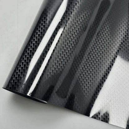 High Gloss Black Aircraft Pattern Plated Carbon Fiber Automotive wrap