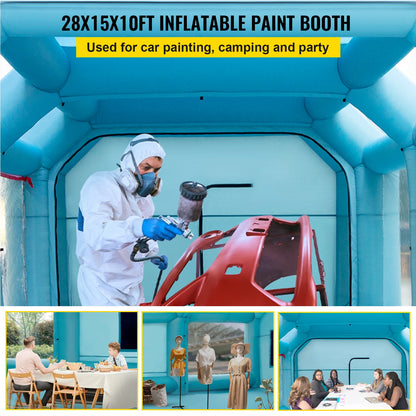 Inflatable Paint Booth 8.5x4.6x3 m Carport Car Spray Tent W/ 2 Blowers