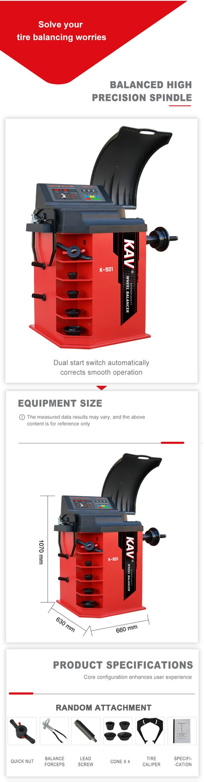 High Performance K-901 Car Tire Wheel Balancer Smart Balancing Machine