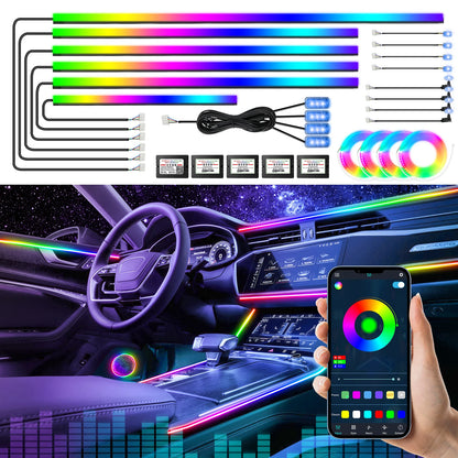 22in1 Symphony Car Ambient Light RGB 213 Color Universal Car Interior led strip