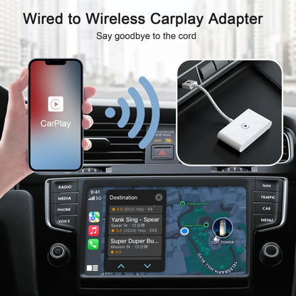 Wireless CarPlay Adapter for Android/Iphone IOS Convert Wired CarPlay to Wireless Dongle Plug Paly USB/Type-C Auto Car Adapter