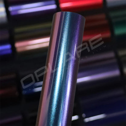 Spectral Blue chameleon vinyl wrap film (PET liner) quality Warranty