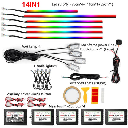 22in1 Symphony Car Ambient Light RGB 213 Color Universal Car Interior led strip
