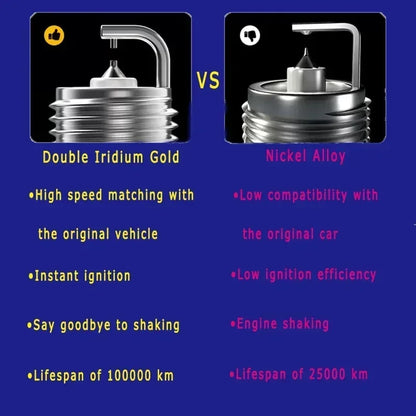 4/6pcs High Performance Automotive Double Iridium Spark Plug