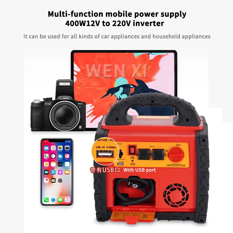 12/24V 22KMAH Portable Jump Starter With 260 PSI Tire Inflator/Air Compressor 400W