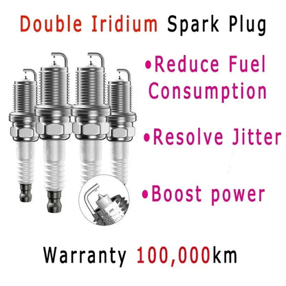 4/6pcs High Performance Automotive Double Iridium Spark Plug