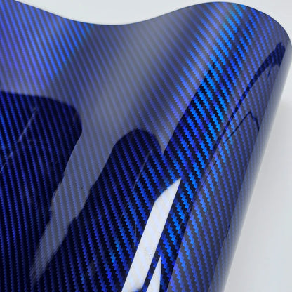 High Glossy Rainbow Carbon Fiber Blue Car Film