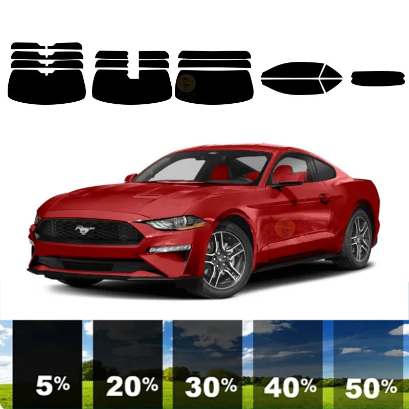 precut  Window Tint Film 100% UVR 5%-35%VLT Heat Insulation Carbon ﻿For FORD MUSTANG 2 DR CONVERTIBLE 2015-2023