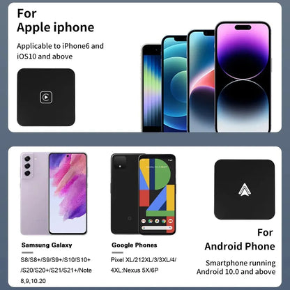 Mini Carplay&Auto Box Dongle Wired To Wireless