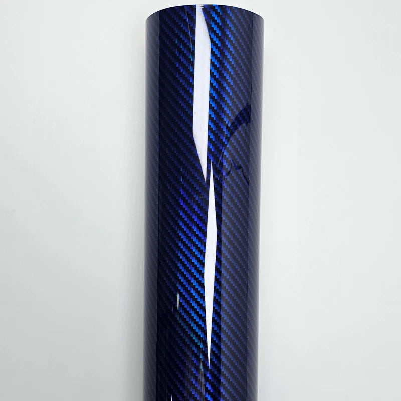 High Glossy Rainbow Carbon Fiber Blue Car Film