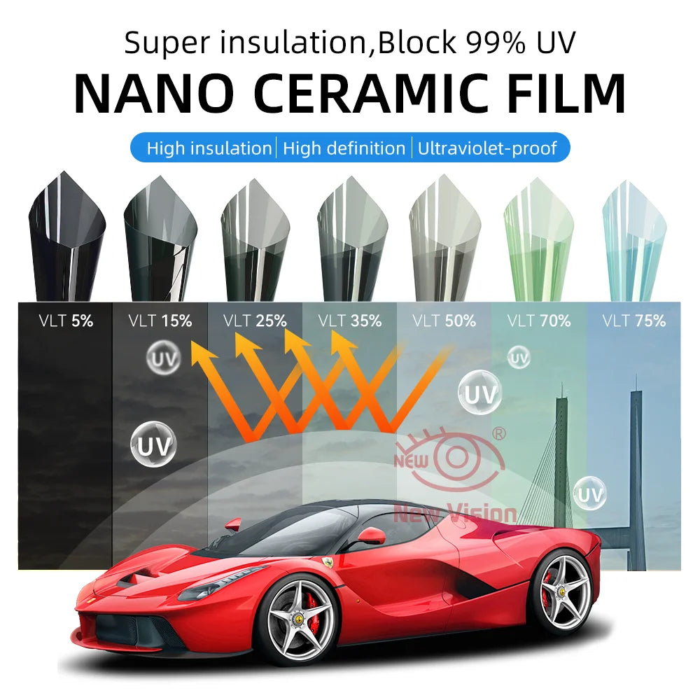 152cmX30m High Clarity 4K Sun Heat Control IR100% Nano Ceramic