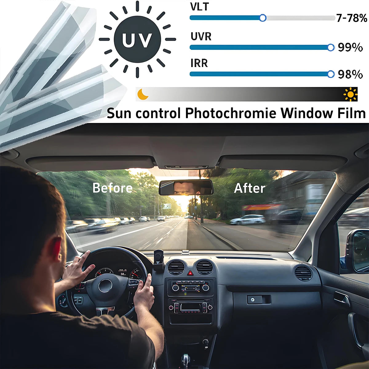 Photochromic Car Window Solar Tint Color Changing