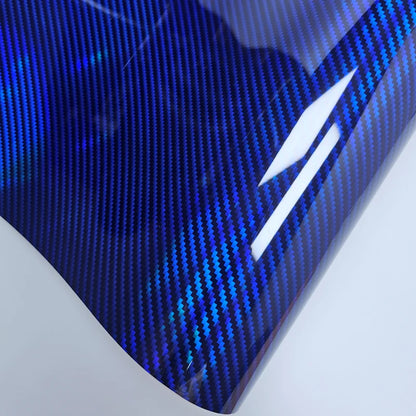 High Glossy Rainbow Carbon Fiber Blue Car Film