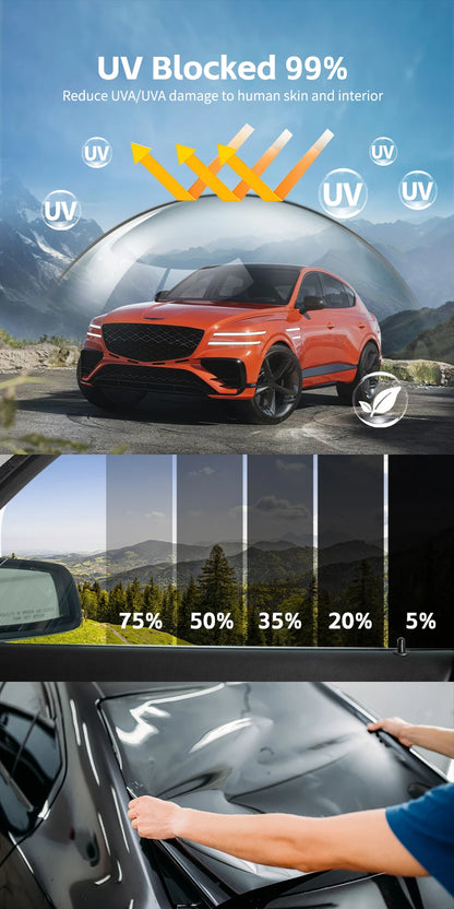 Car Window Tint Film PET 42% IR Block 60% VLT 99% UV Protection Glare Reduction