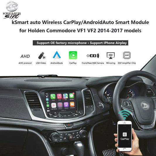 Wireless CarPlay Android Auto Retrofit for Holden Commodore VF1 VF2 MyLink system Support OEM Microphone