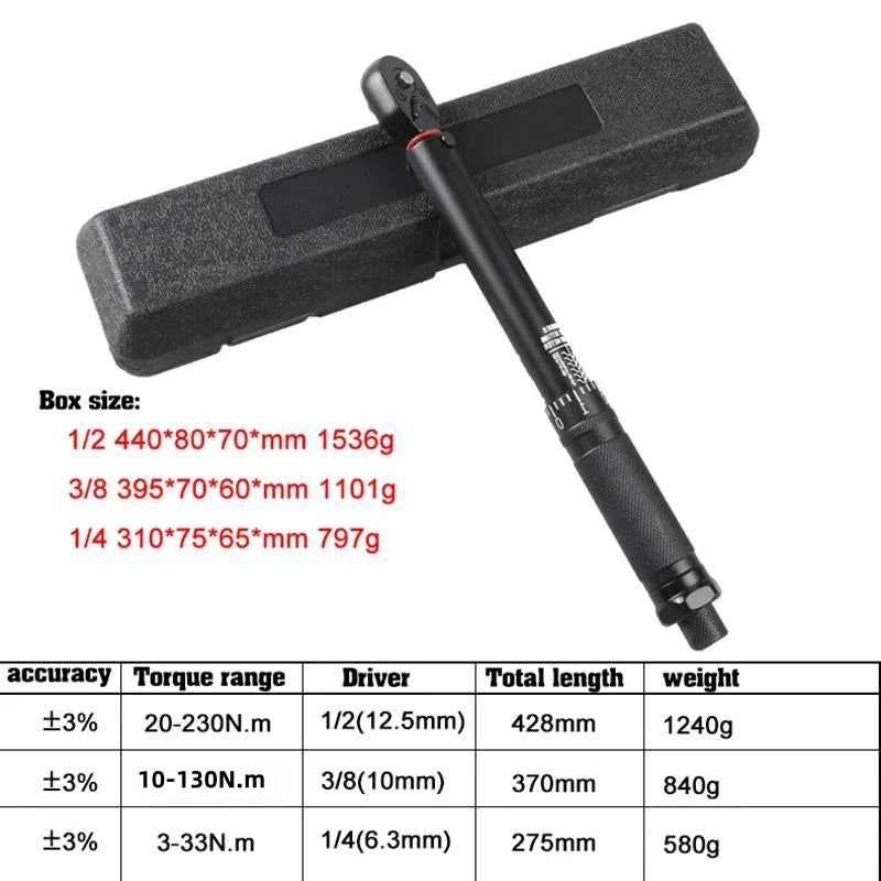 Torque Wrench 1/2'' 3/8'' 1/4''