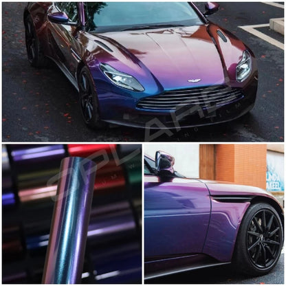 Spectral Blue chameleon vinyl wrap film (PET liner) quality Warranty