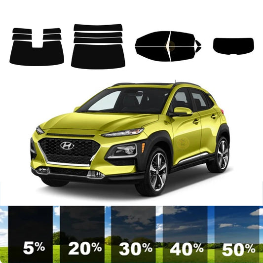 pre-cut Window Tint Film  100% UVR 5%-70%VLT Heat Insulation Carbon ﻿For HYUNDAI KONA 4 DR SUV 2018-2023