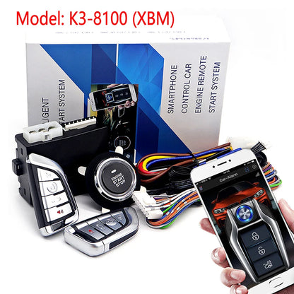 Car Alarm With Autostart Push One Button Auto Start Stop Keyless Entry System