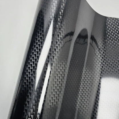 High Gloss Black Aircraft Pattern Plated Carbon Fiber Automotive wrap