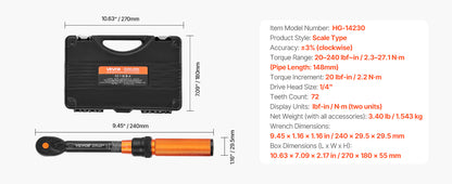 Torque Wrench Set Drive Click Torque Wrench Dual-Direction Adjustable